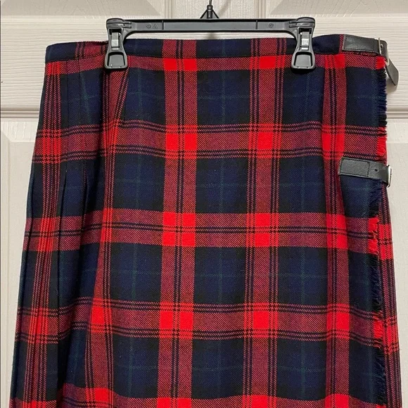 Mosbrook | Pure New Wool | Plaid |Tartan |Pleated | Wrap | Kilt | Skirt| Size 18 - Picture 5 of 16